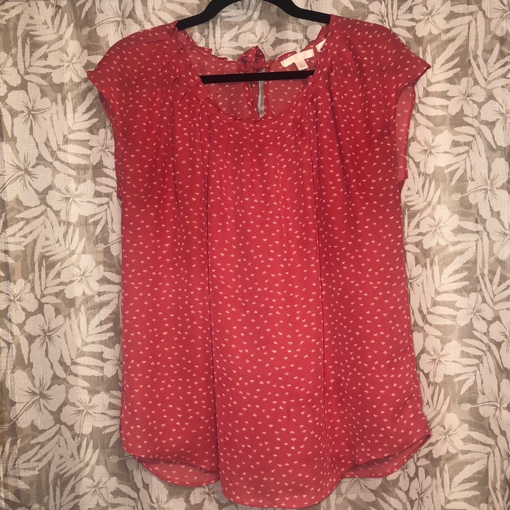 LC Lauren Conrad Print Pleated Top size Large